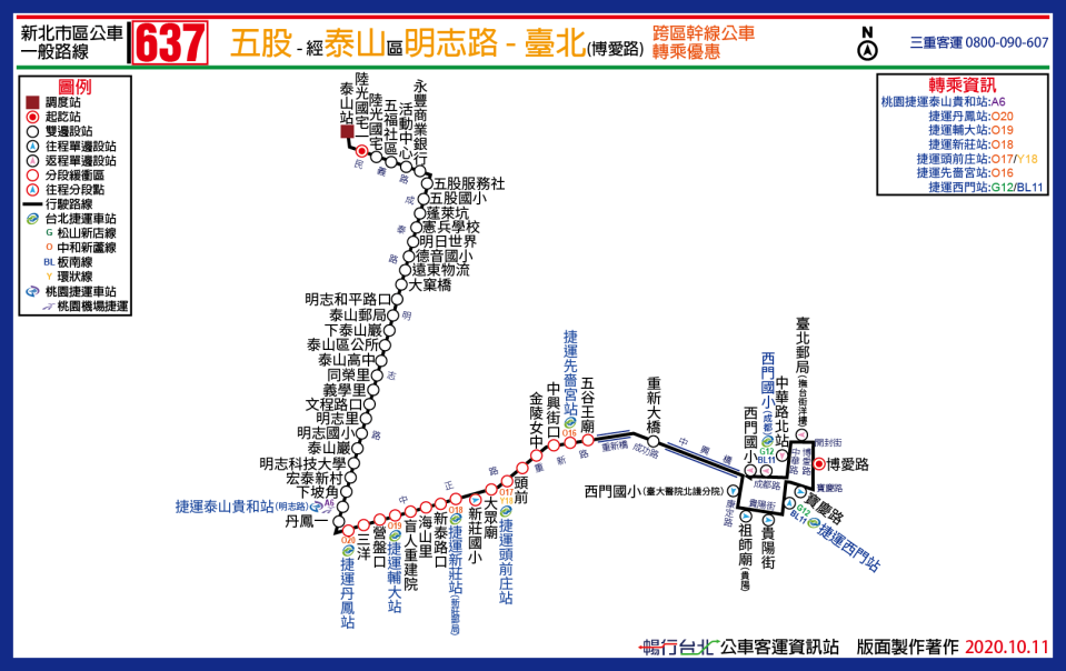 637號公車路線。（圖／翻攝自三重客運）