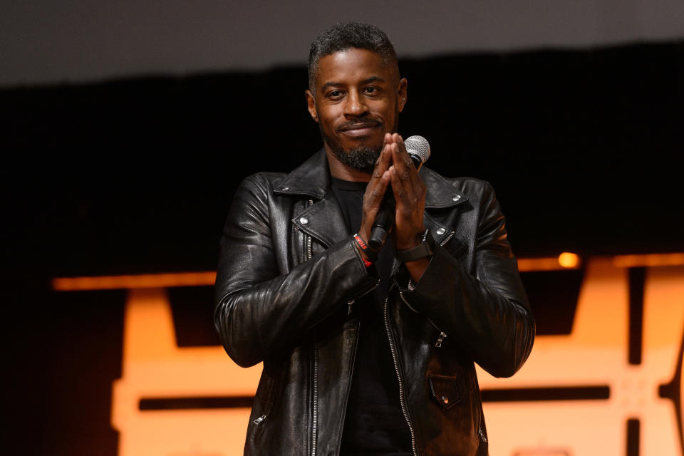 Ahmed Best is seen onstage at Star Wars Celebration on April 11, 2019 in Chicago, Illinois. (Photo by Daniel Boczarski/FilmMagic)