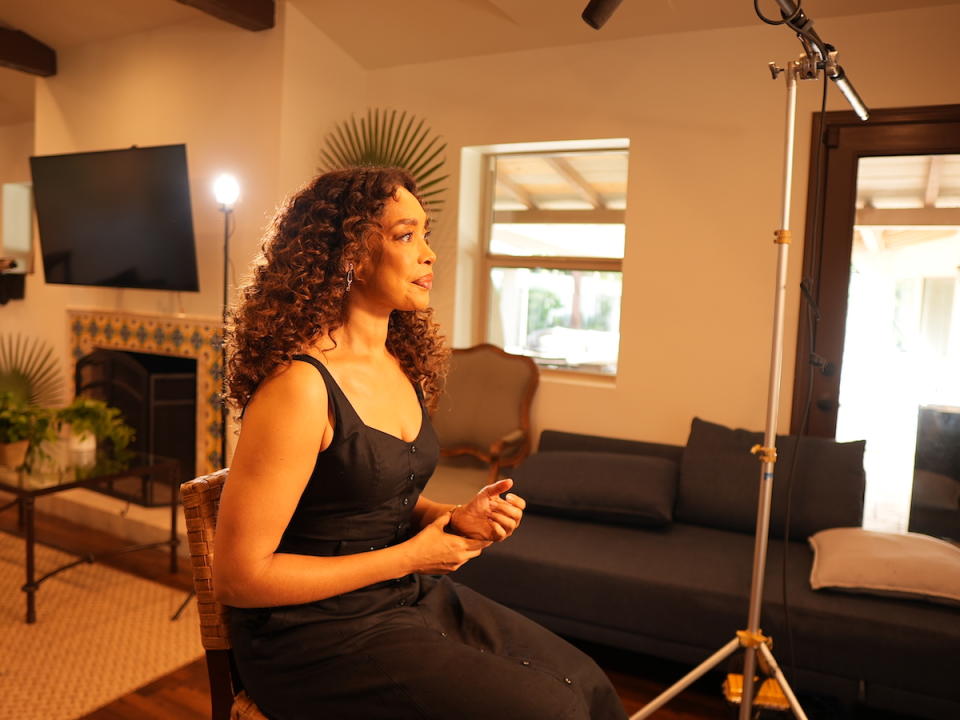 Gina Torres during the filming of her PSA in 2024