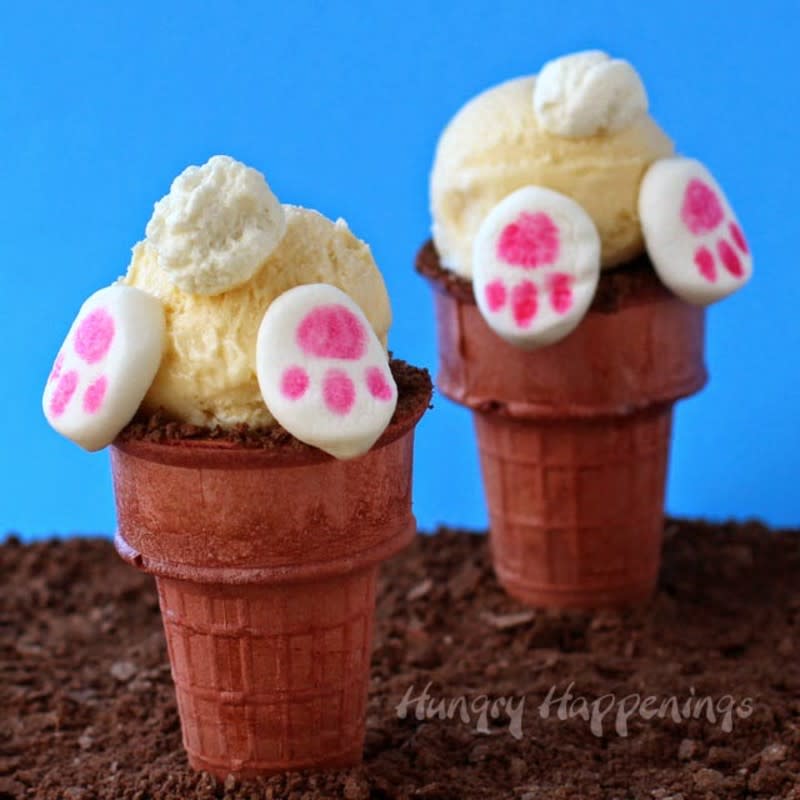 <p>Hungry Happenings</p><p>Your kids will want to dive into this cute ice cream cone just like the bunny!</p><p><strong>Get the recipe: <a href="http://www.hungryhappenings.com/2015/03/bunny-butt-ice-cream-cones.html" rel="nofollow noopener" target="_blank" data-ylk="slk:Bunny Butt Ice Cream;elm:context_link;itc:0;sec:content-canvas" class="link rapid-noclick-resp">Bunny Butt Ice Cream</a></strong></p>