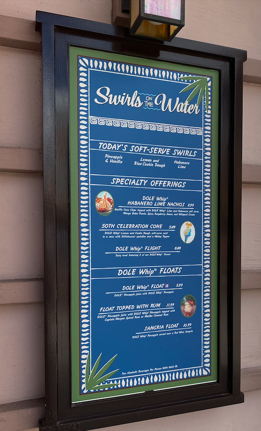 On the menu at Swirls on the Water, guests will find everything from Dole Whip 