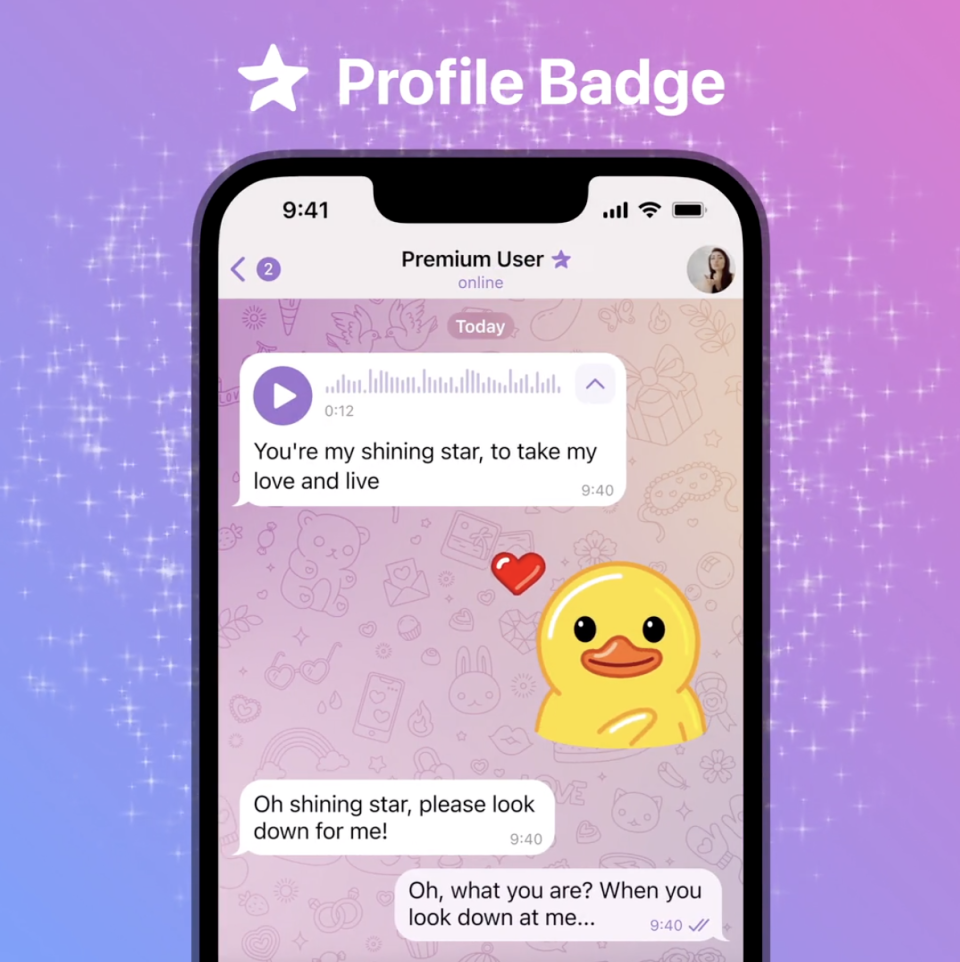 Telegram Premium Profile Badge