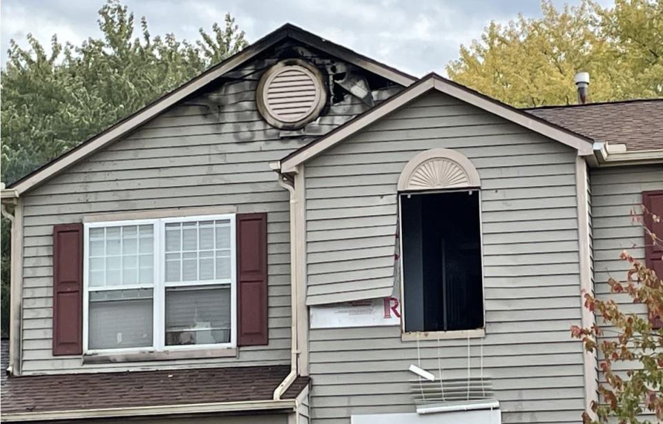 Electrical issues are suspected in this fire on Wellington Place in Dayton Thursday. Damage was estimated around $70,000. (Eric Higgenbotham/Staff)