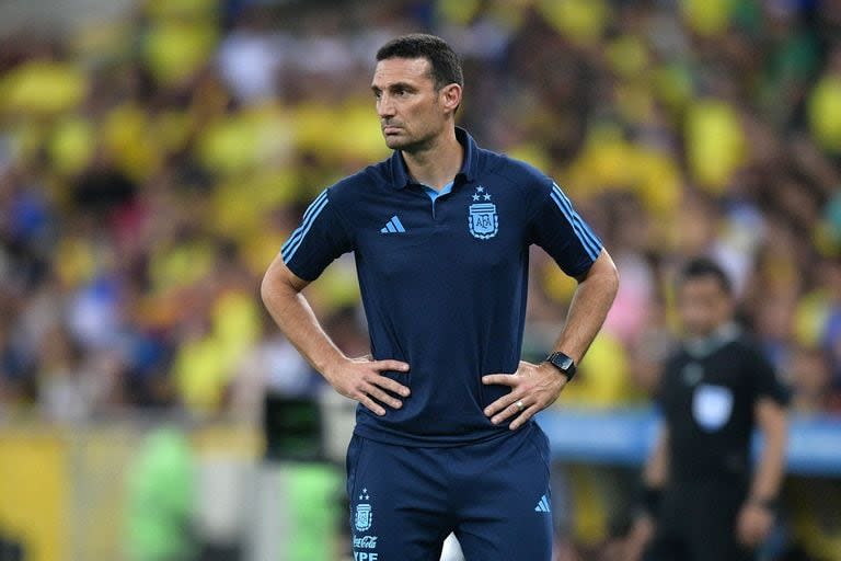 Lionel Scaloni, durante el triunfo en el Maracaná frente a Brasil