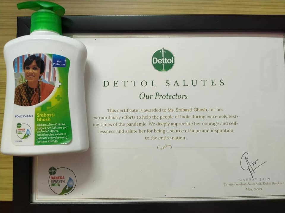 Dettol salutes Srabasti Ghosh for her efforts to aid people during these tough times