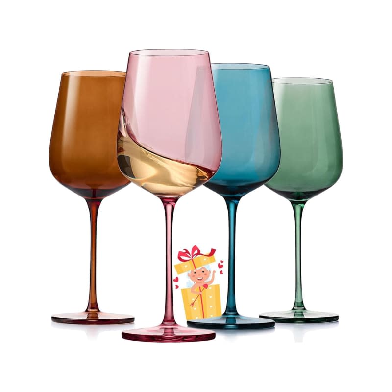 ColoVie Colored Wine Glasses (Set of 4)