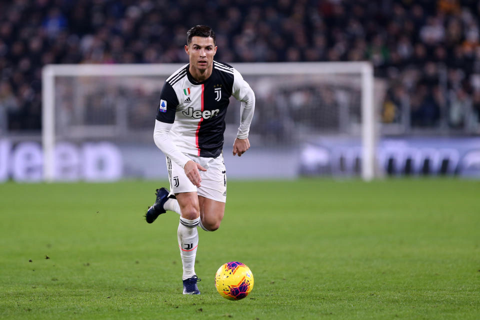 ALLIANZ STADIUM, TORINO, ITALY - 2019/11/10: Cristiano Ronaldo of Juventus FC in action during the Serie A match  between Juventus Fc and Ac Milan.    Juventus Fc wins 1-0 over Ac Milan. (Photo by Marco Canoniero/LightRocket via Getty Images)