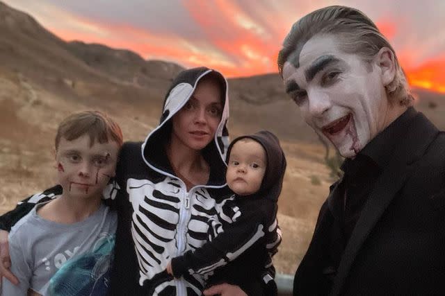 <p>Christina Ricci/ Instagram</p> Christina Ricci and her family celebrate Halloween