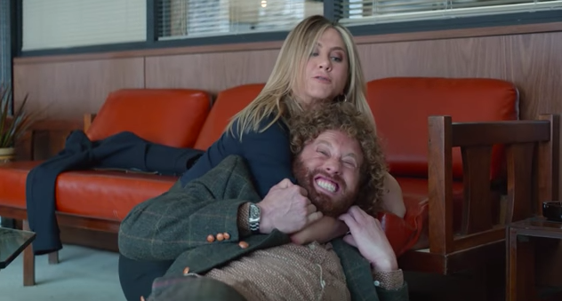 Jennifer Aniston and T.J. Miller in 'Office Christmas Party' (Paramount)