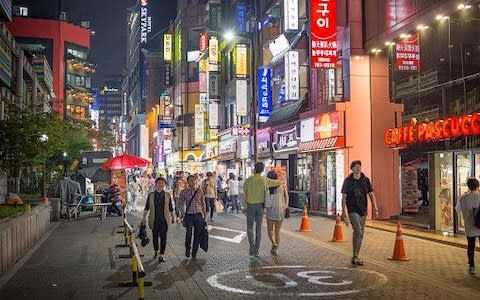 A view of the Gangnam nightclub district - Credit: Nukorn Plainpan