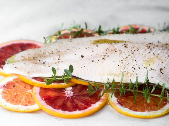 Fish with Blood Orange and Thyme in Parchment