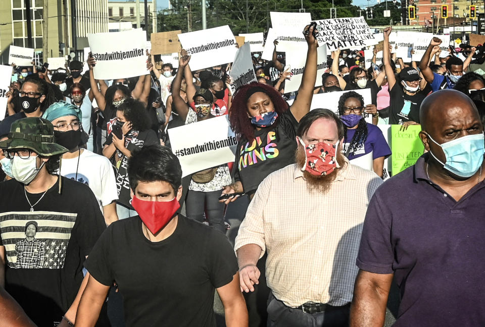 IMAGE: Protest in Long Island, N.Y. (Thomas A. Ferrara / Newsday via Getty Images file)