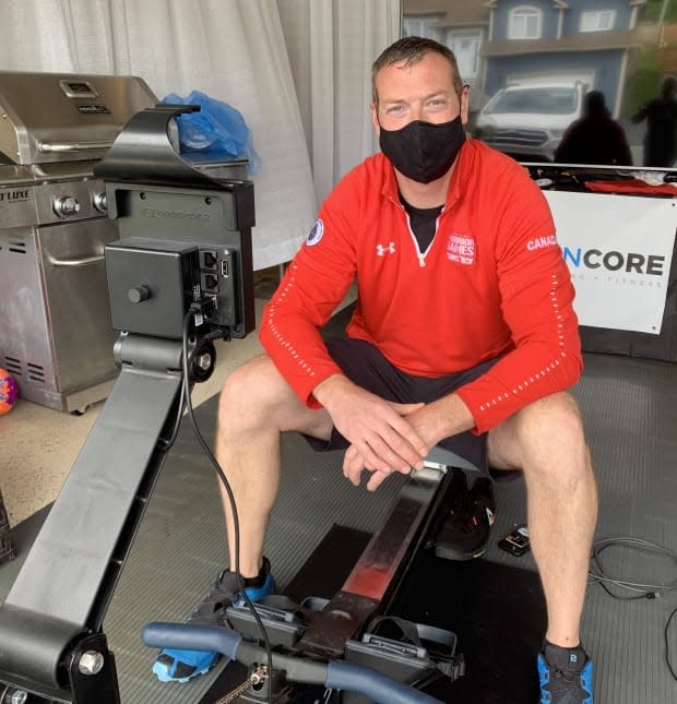 Derek McDonald will row 158 kilometres on Sunday in a fundraiser for Soldier On, an organization that helped him after he was seriously injured while on military service in Afghanistan.  (Heather Barrett/CBC - image credit)