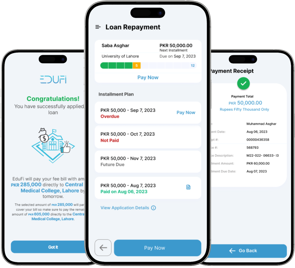 EduFi student loan app in action