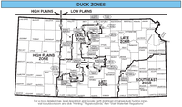 The image provided by the Kansas Department of Wildlife and Parks shows the state's duck hunting zones.