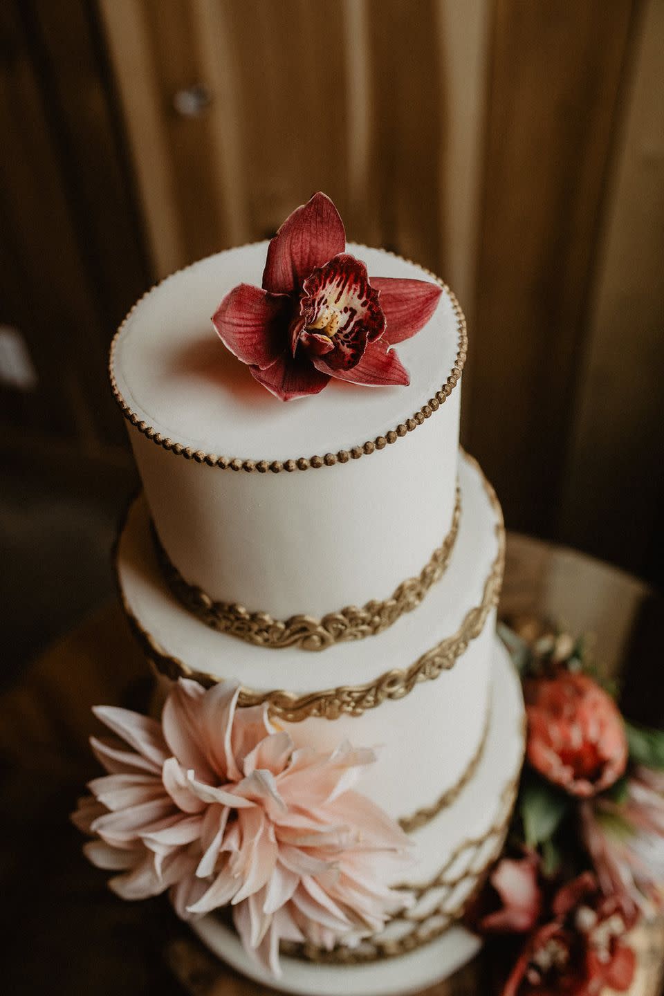 Gilded Fall Wedding Cake