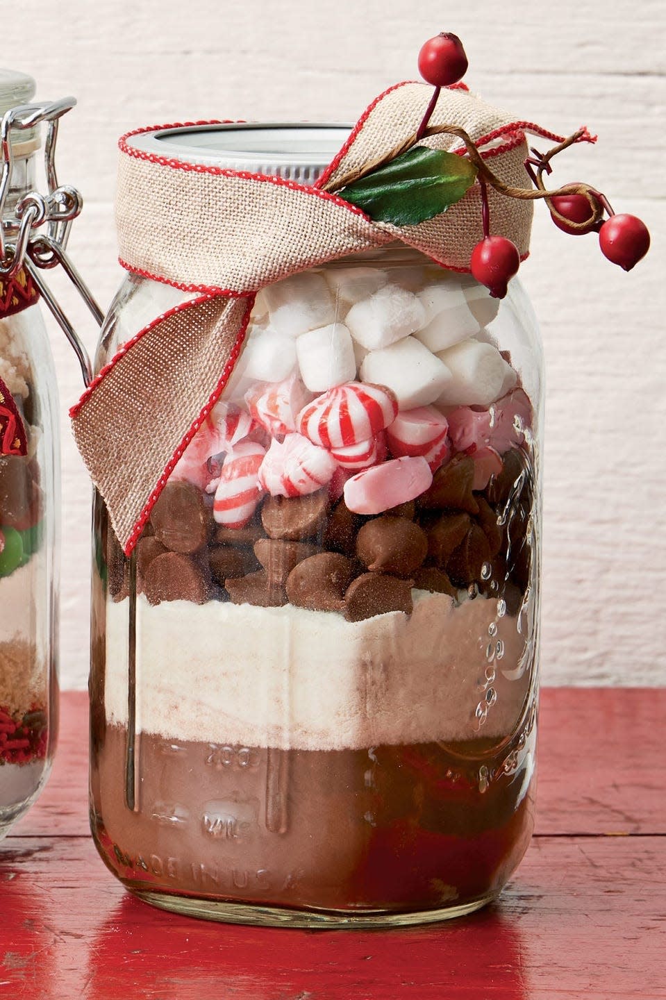 care package ideas peppermint hot cocoa mix jar