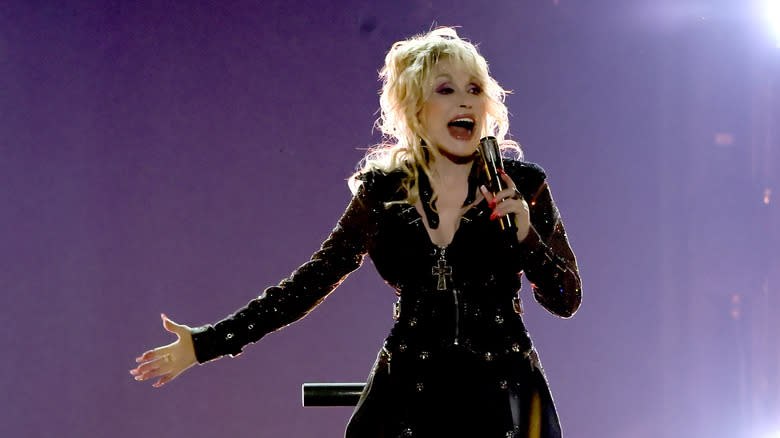 Dolly Parton performing on stage