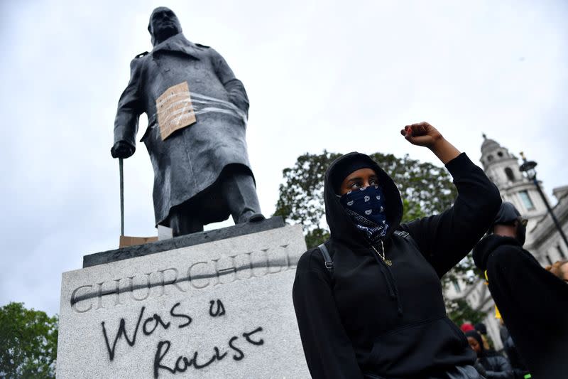 FILE PHOTO: Protest against the death of George Floyd, in London