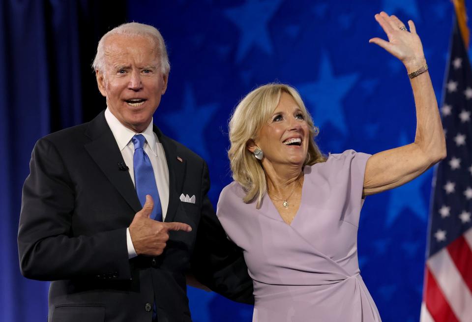 Joe and Jill Biden on the fourth night of the 2020 DNC.