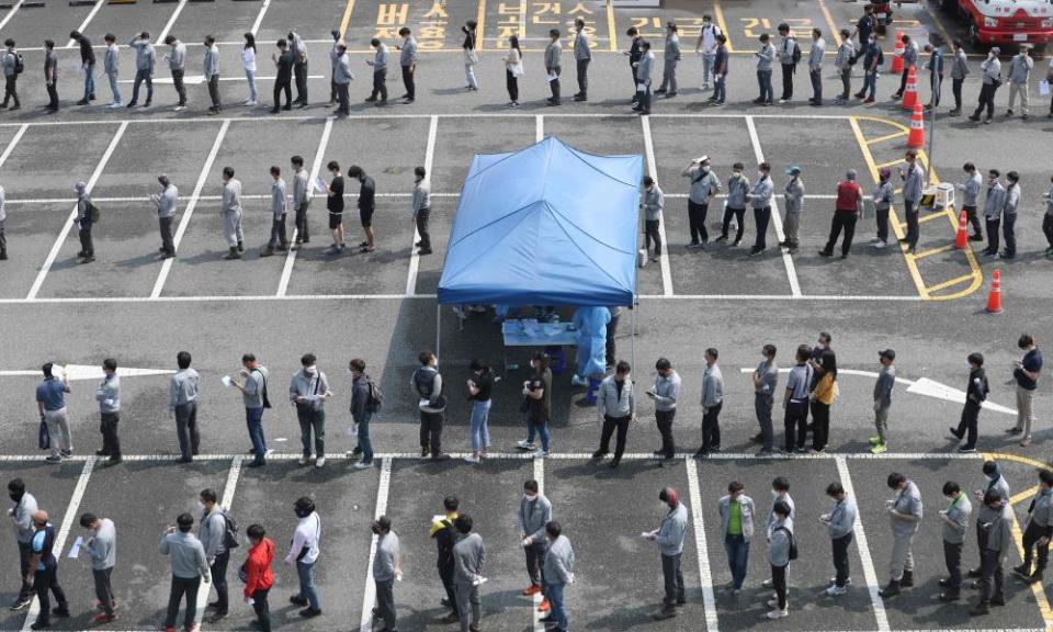 <span>Photograph: Yonhap/AFP/Getty Images</span>