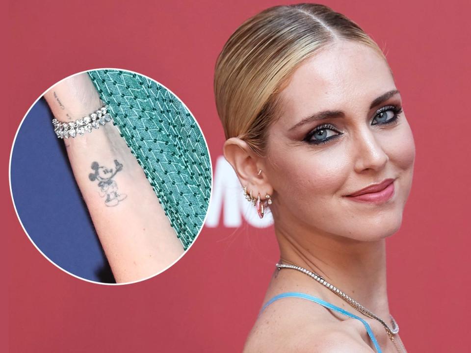 Chiara Ferragni and her Mickey Mouse tattoo.