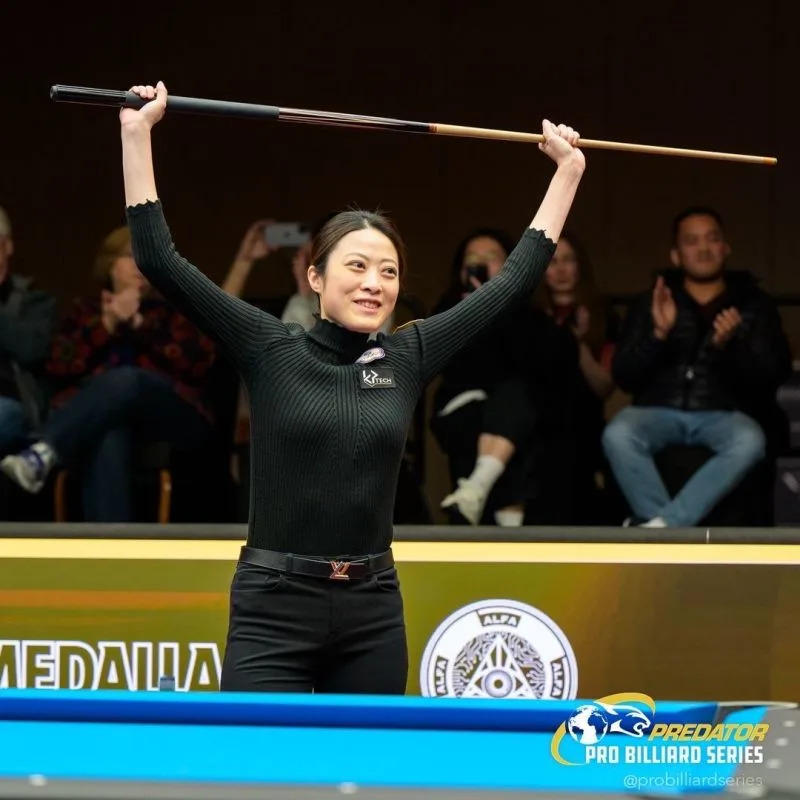 ▲周婕妤勇奪世界女子花式撞球錦標賽冠軍。(圖／體育署提供)