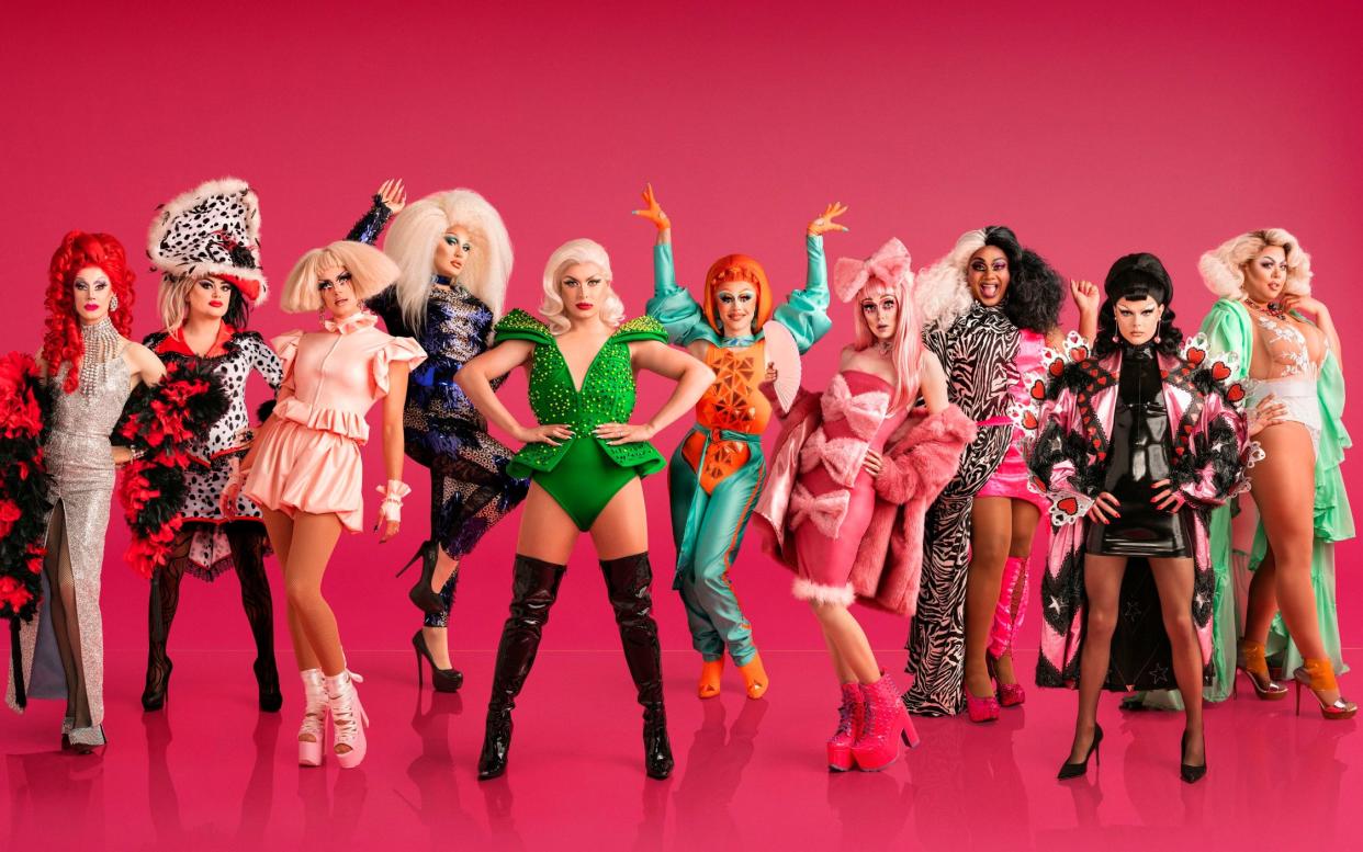 The Brits are coming: The cast of the first series of Drag Race UK - WARNING: Use of this copyright image is subject to the terms of use of BBC Pictures' Digital Picture