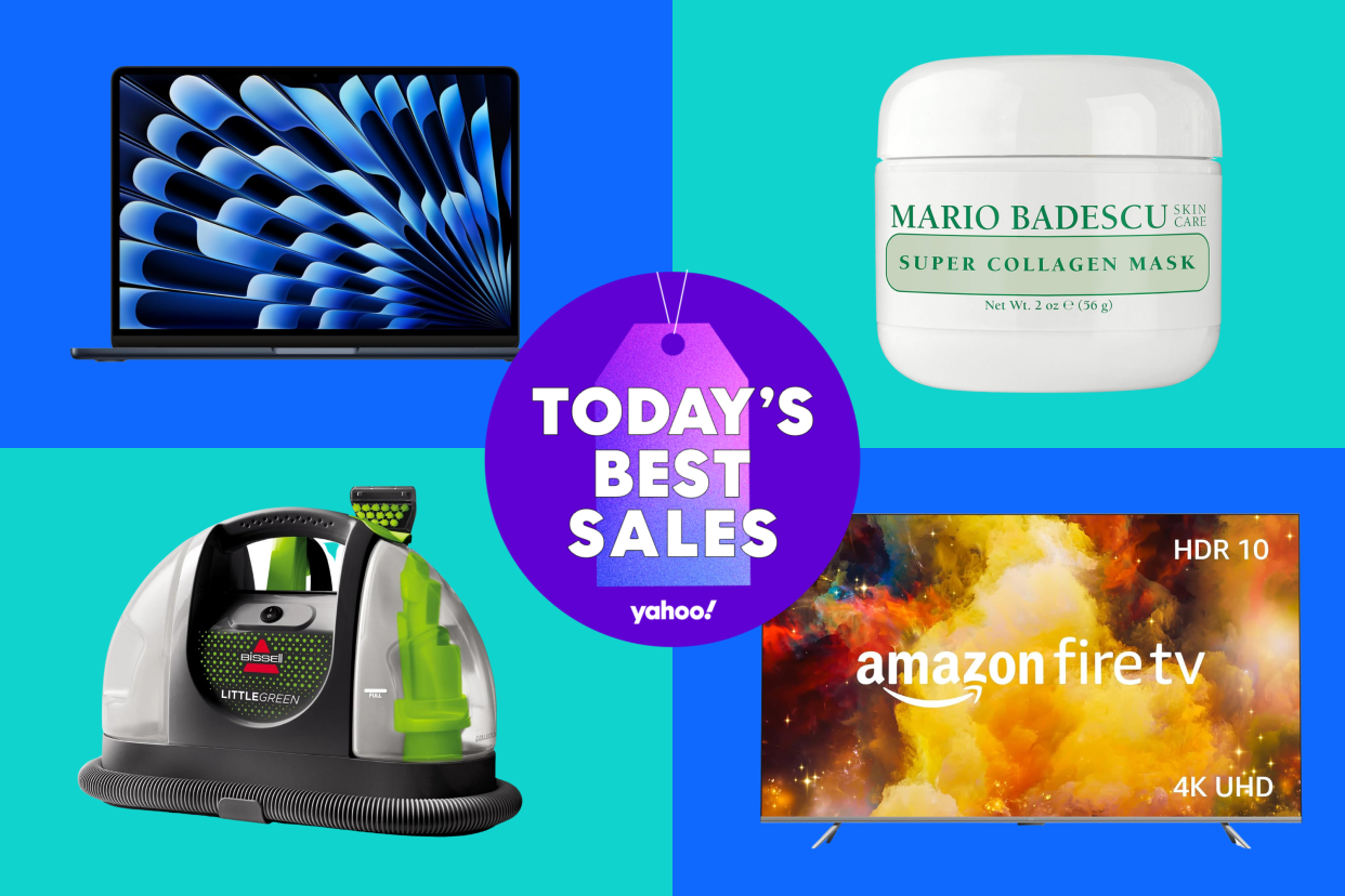 Save today on a MacBook, Mario Badescu Face Mask, Bissell Little Green machine, 65-inch Fire TV and more. (Amazon/Walmart)