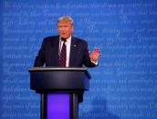 U.S. President Donald Trump and Democratic presidential nominee Joe Biden participate in their first 2020 presidential campaign debate in Cleveland