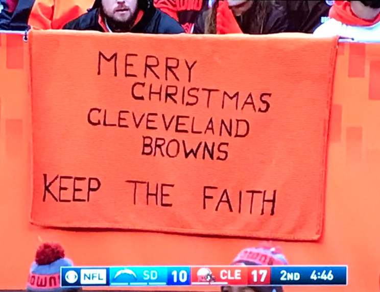 Browns fans' spelling woes continue in 'Cleveveland'