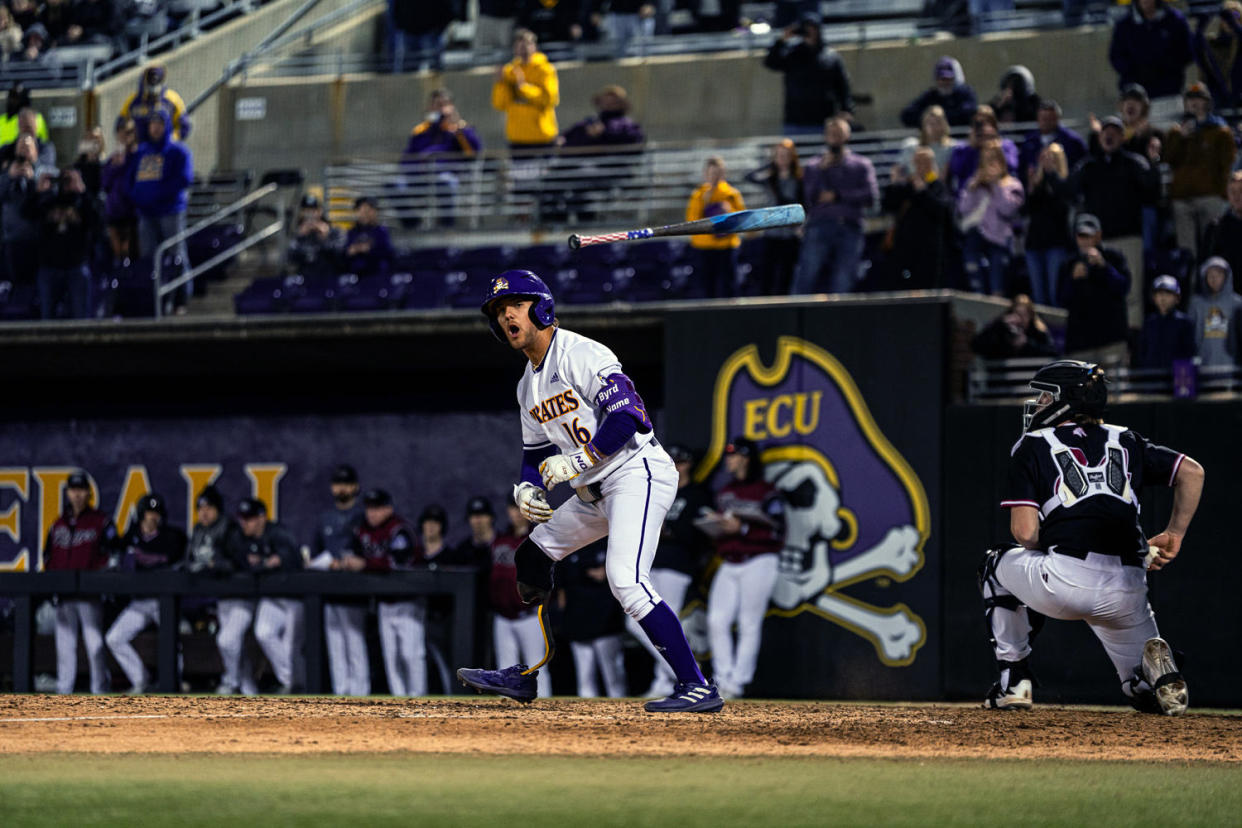 Parker Byrd during the game on Friday night. (Courtesy ECU Athletics / Courtesy Language cleared via Charles 