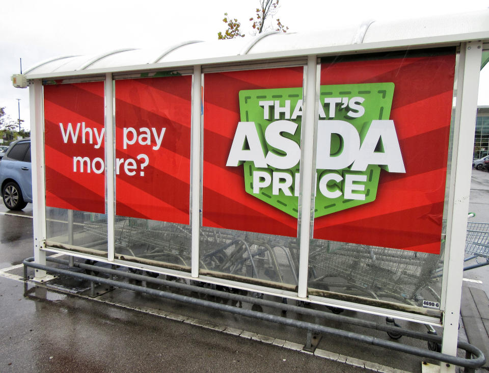  Asda's famous slogan 'thats Asda Price' seen on the side of a trolley station at one of their super-centres. UK's third biggest supermarket chain Asda has been sold by its US owner Walmart.Billionaire brothers Mohsin & Zuber Issa and private equity firm TDR Capital won the bidding war in a �6.8billion deal. The Blackburn based Issa brothers own EG Group, which they built from a single petrol station in 2001 to more than 6,000 sites around the globe and an annual turnover of �20billion. It will be the first time Asda has been in British ownership for over 20 years. (Photo by Keith Mayhew / SOPA Images/Sipa USA) 