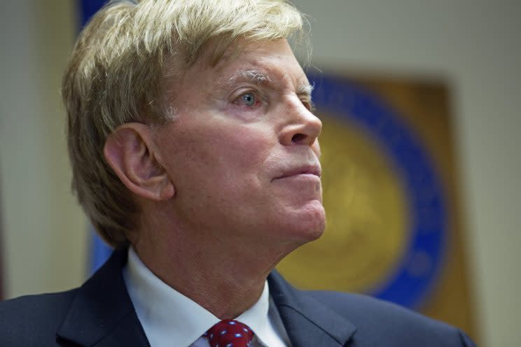 Former Ku Klux Klan leader David Duke talks to the media at the Louisiana Secretary of State's office in Baton Rouge, La., on Friday, July 22, 2016. (Photo: Max Becherer/AP)