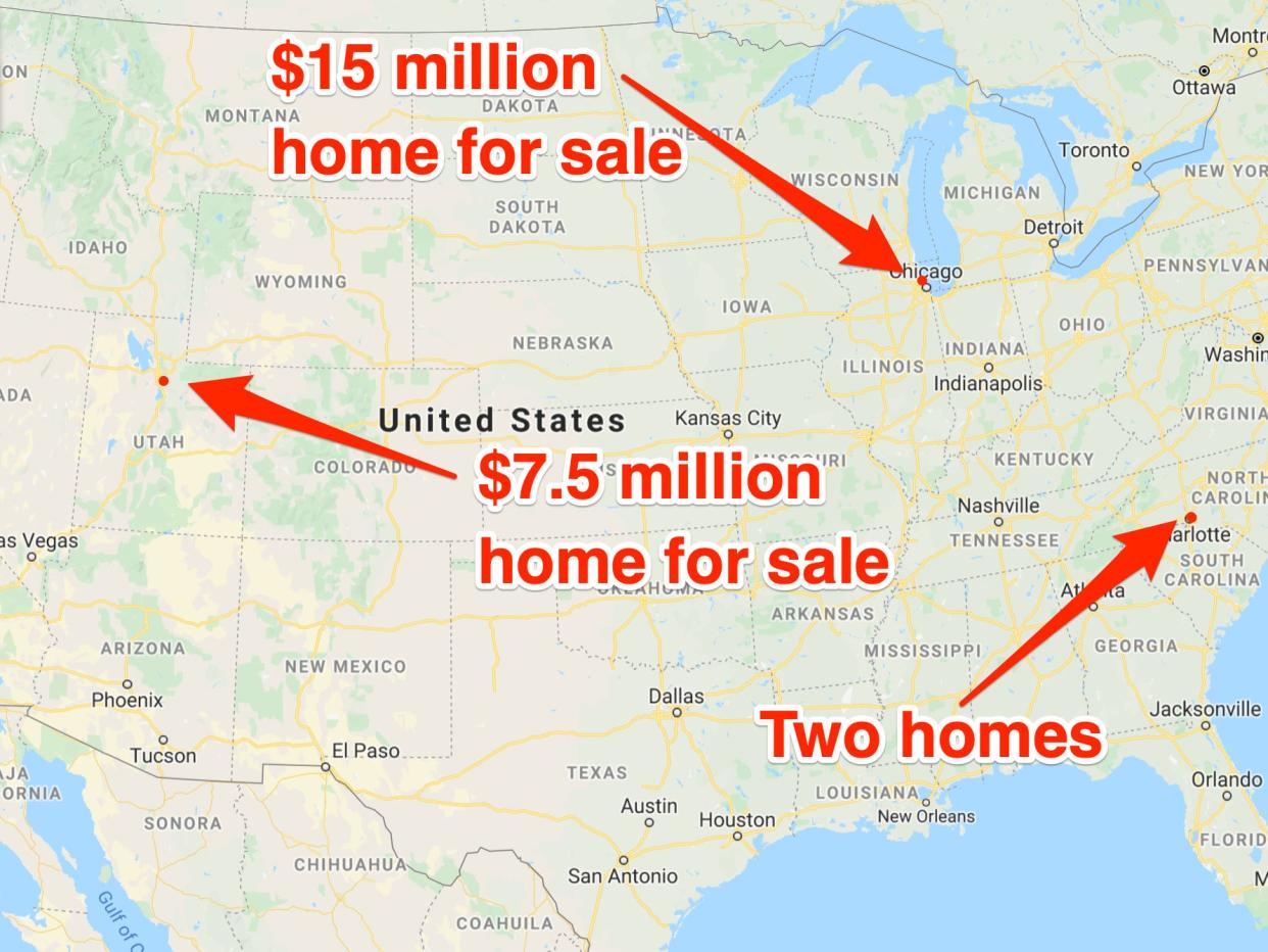 michael jordan homes map