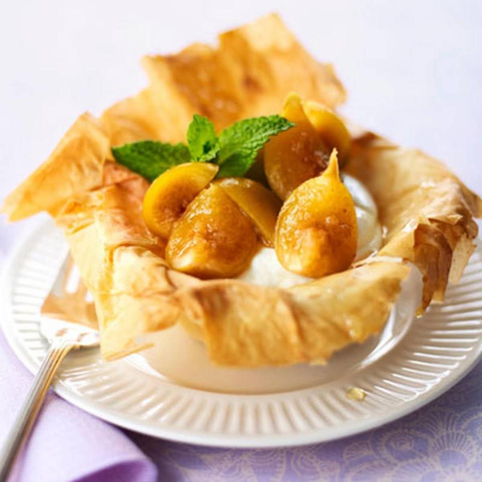 <p>Juicy, tender figs meet flaky-crisp crust cups in this mouthwatering app.</p><p><em><a href="https://www.goodhousekeeping.com/food-recipes/a9950/figs-in-phyllo-recipe/" rel="nofollow noopener" target="_blank" data-ylk="slk:Get the recipe for Figs in Phyllo »;elm:context_link;itc:0;sec:content-canvas" class="link ">Get the recipe for Figs in Phyllo »</a></em></p>