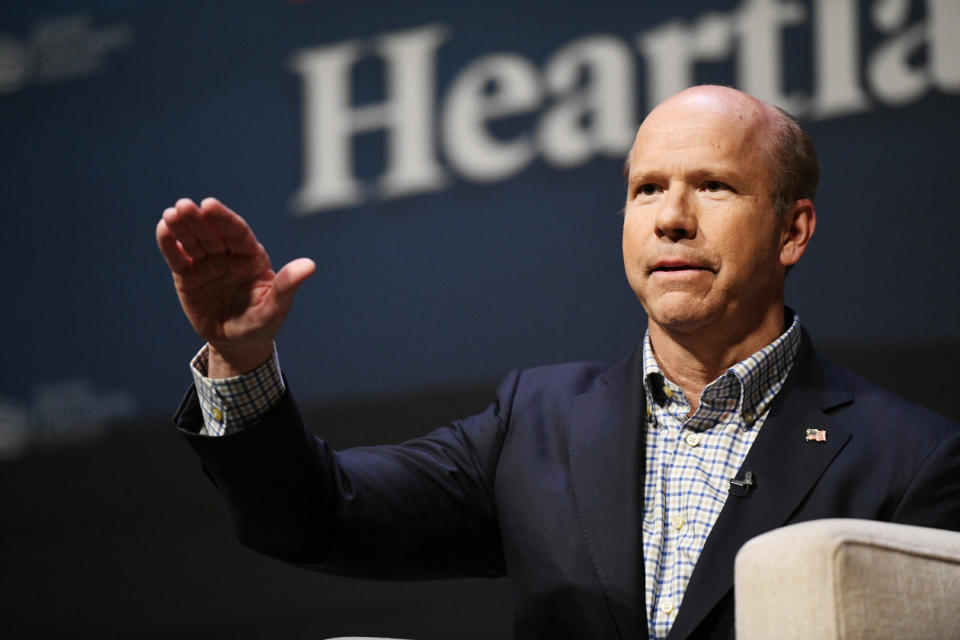 Rep. John Delaney (Md.) speaks at the HuffPost Heartland Forum in Storm Lake, Iowa.