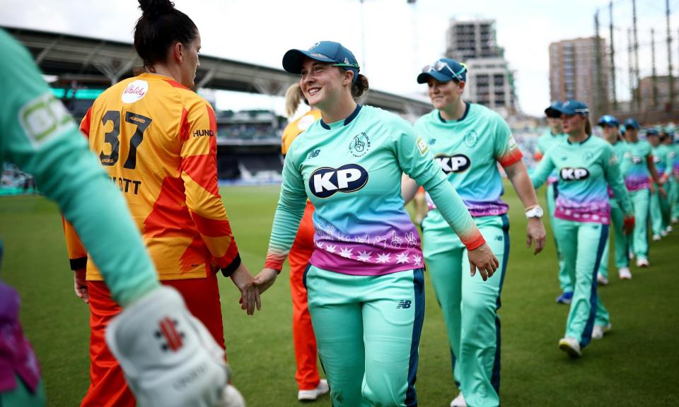 <span>Alice Capsey at The Oval after Invincibles beat Birmingham Phoenix in July.</span><span>Photograph: Ben Hoskins/ECB/Getty Images</span>