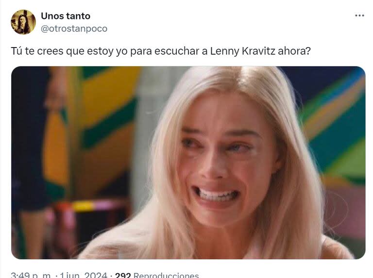 Los memes que generó Lenny Kravitz con su show en la final de la Champions League (Foto: X)