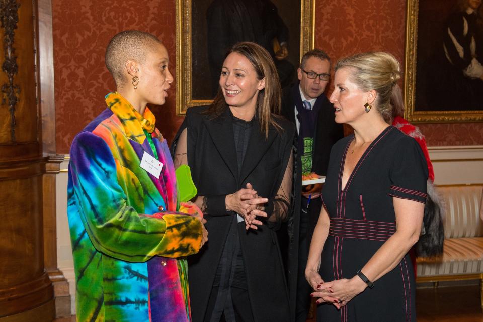 Designers collaborated with artisans in British Commonwealth nations to create hand-crafted, eco-minded garments, which were displayed at Buckingham Palace.