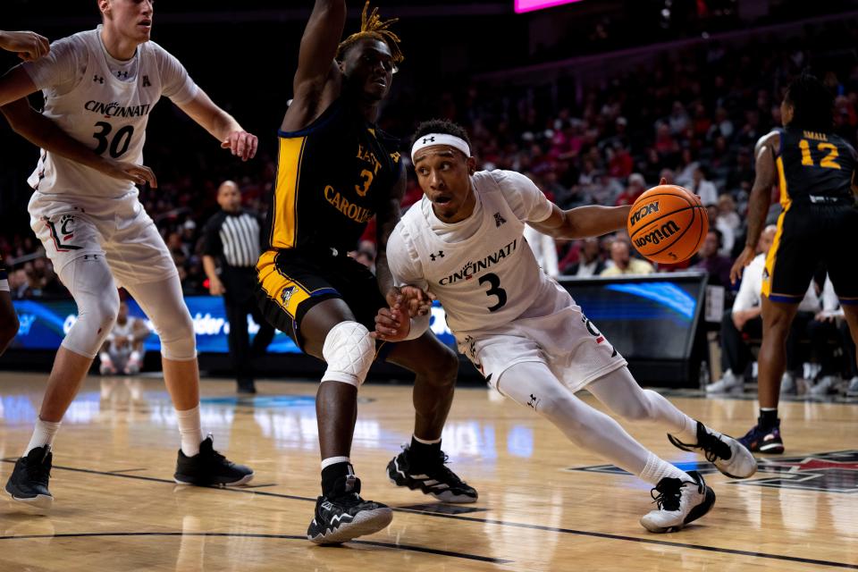 UC beat East Carolina by 28 at Fifth Third Arena, then lost to them Wednesday night in Greeneville, NC 75-71.