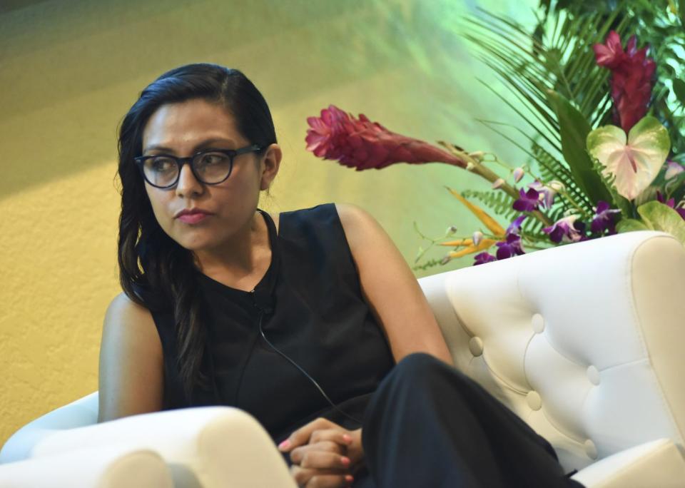 PALM SPRINGS, CA - JUNE 20:  Short Film Programmer for the Sundance Film Festival Dilcia Barrera speaks on a panel at the 2015 Palm Springs International ShortFest on June 20, 2015 in Palm Springs, California.  (Photo by Vivien Killilea/Getty Images)