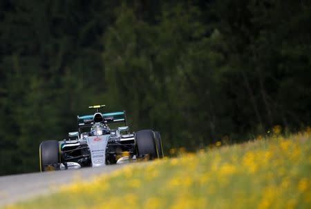 Mercedes Formula One driver Nico Rosberg of Germany drives during the first practice session of the Austrian F1 Grand Prix at the Red Bull Ring circuit in Spielberg, Austria, June 19, 2015. REUTERS/Laszlo Balogh