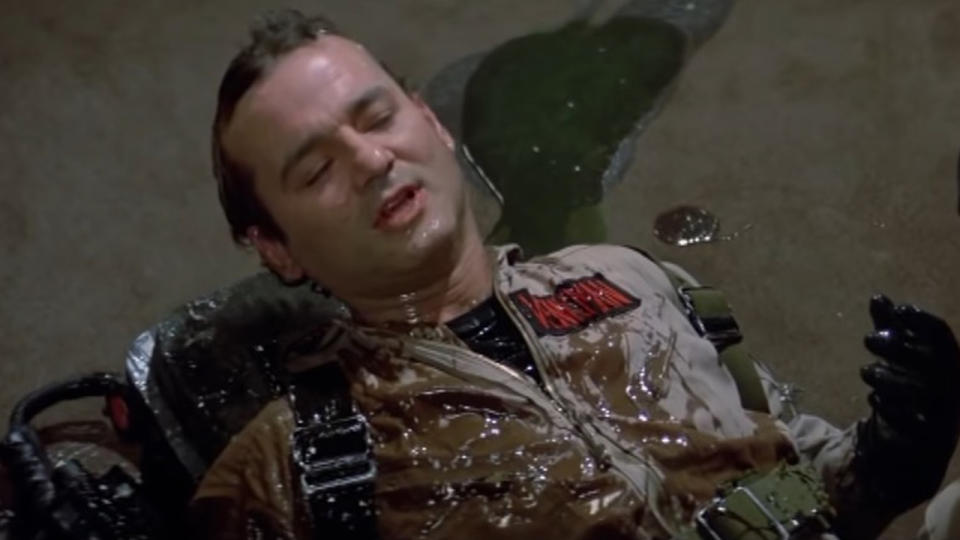 Bill Murray getting slimed in Ghostbusters