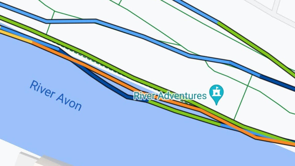 Map in Garmin Connect showing GPS drift during run