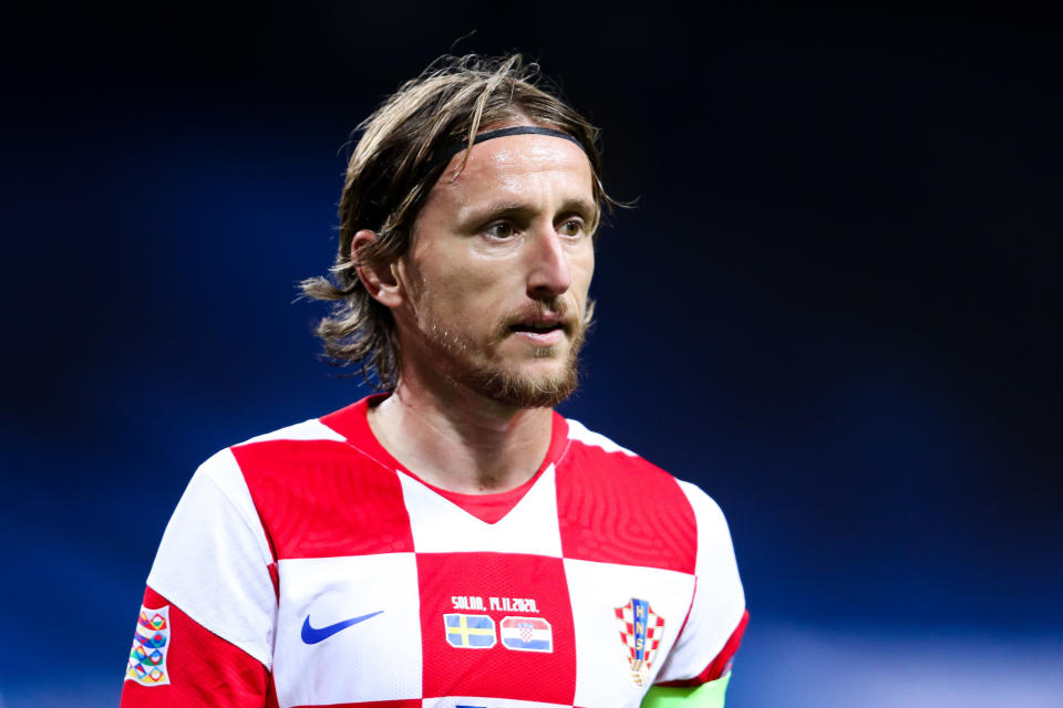 Luka Modrić in Croatia checkered kit