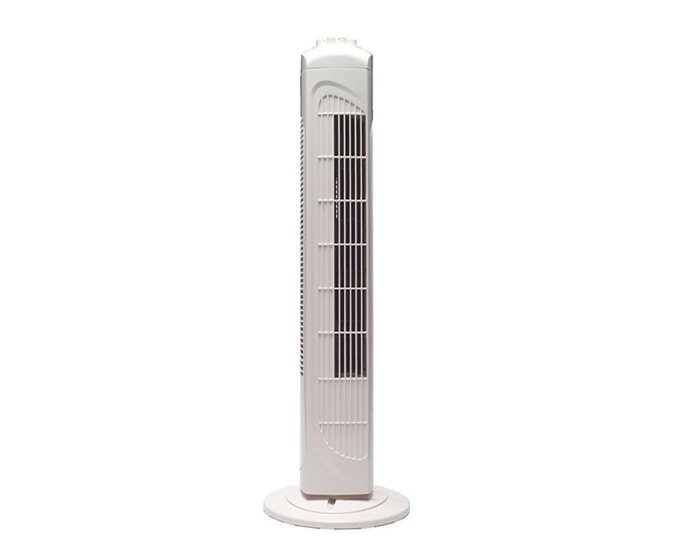 <p>Adjustable settings include 90 degrees oscillating or fixed flow of air.</p><p><strong><em>Q-Connect 750 mm 30 inch Tower Fan</em></strong><strong><em>, £31.20, Amazon</em></strong><br></p><p><a rel="nofollow noopener" href="https://www.amazon.co.uk/Q-Connect-750-inch-Tower-Fan/dp/B000NM8XFE/" target="_blank" data-ylk="slk:BUY NOW;elm:context_link;itc:0;sec:content-canvas" class="link ">BUY NOW</a></p>