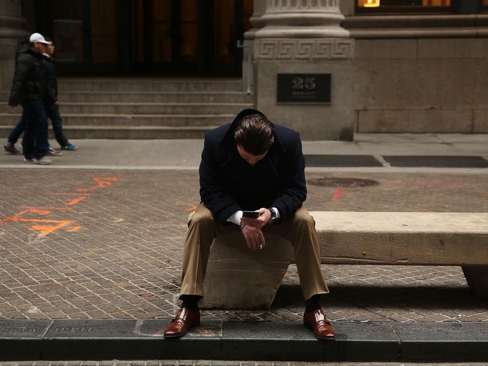 wall street trader sad