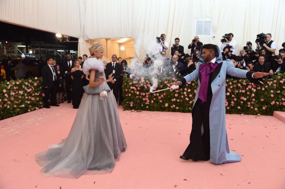 Zendaya and Law Roach attend The 2019 Met Gala Celebrating Camp: Notes on Fashion at Metropolitan Museum of Art on May 06, 2019, in New York City. (Photo by Jamie McCarthy/Getty Images)