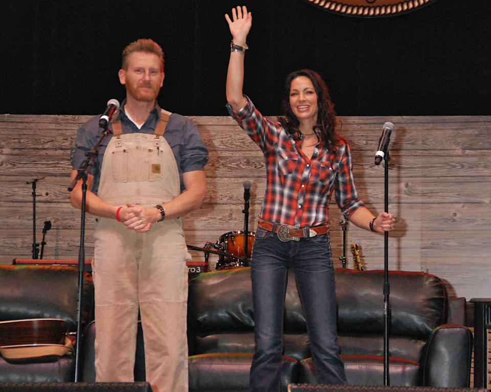 Joey Martin Feek (right) was one half of the country duo Joey + Rory with her husband, Rory Feek. She died March 4 after a battle with cervical cancer that eventually spread to her colon. She was 40 years old. (Photo: Getty Images)